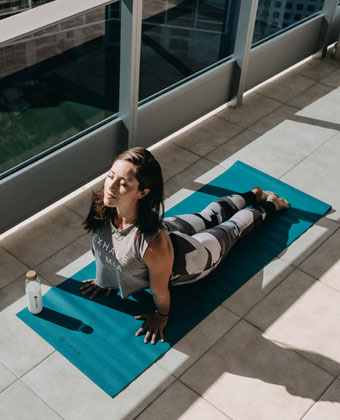 woman doing yoga